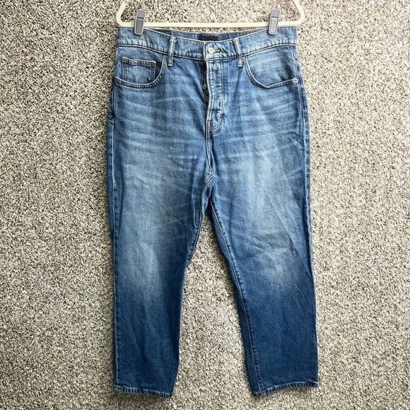 Lucky Brand Jeans Women’s 12/31 90’s Loose High Rise Button Fly Straight Leg Den - Picture 1 of 10